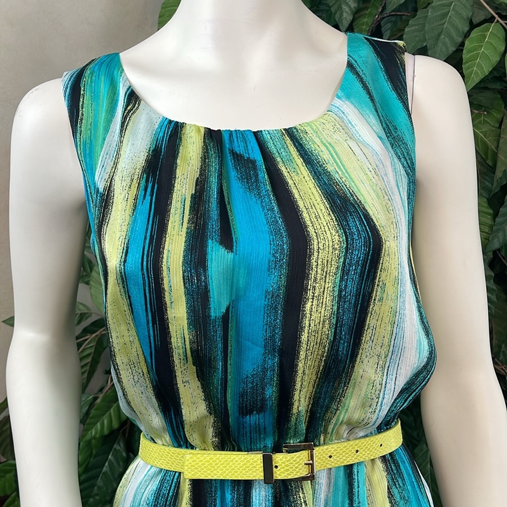 ALFANI URBAN PRINT SLEEVELESS DRESS - Picture 2 of 8